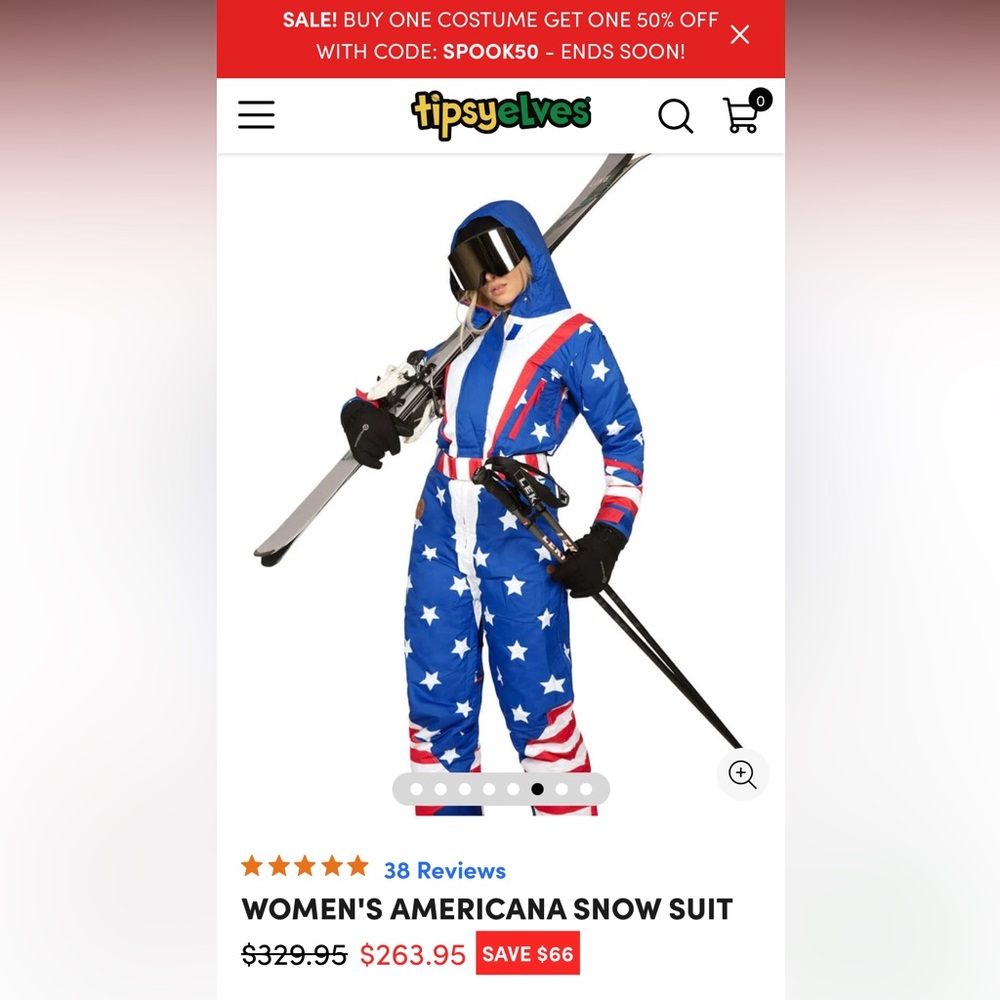American flag performance ski suit